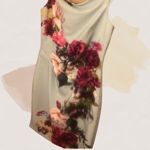 Green Blue Mint Floral Size 14 Midi Dress from Nordstrom Rack